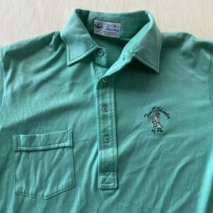 Vintage Pickering Polo Shirt Mens Medium Green Short Sleeve Embroidered Golfer
